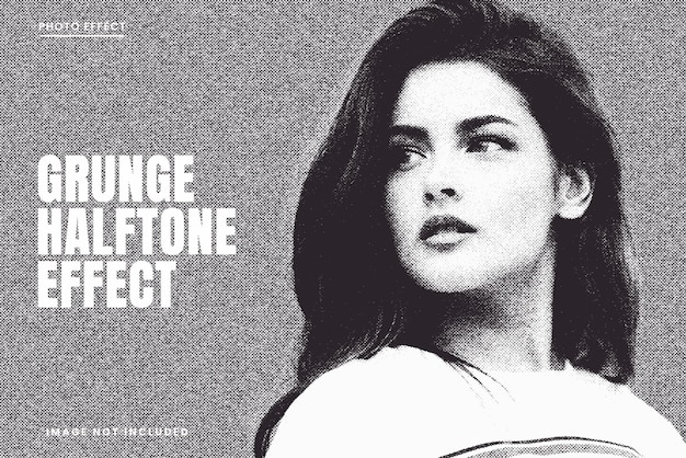 PSD grunge halftone photo effect