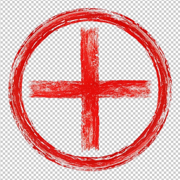 PSD grunge scribble symbol cross circle and square on transparent background