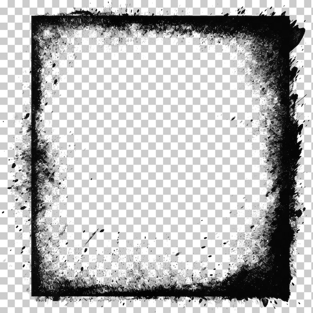 Grunge stencil frame dirt texture border isolated on transparent background png psd