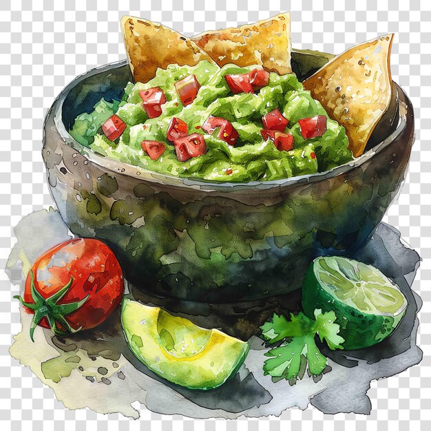 PSD guacamole mexican illustration