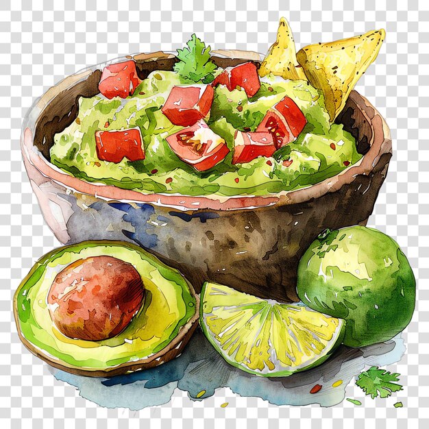 PSD guacamole mexican illustration