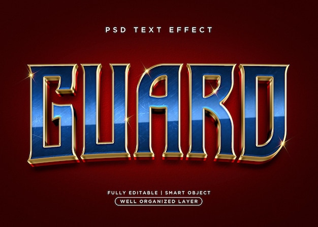 Guard 3d text style effect