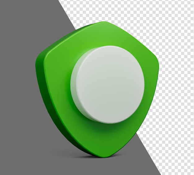 Guard shield insurance 3d illustration 3d icon green colored isolated