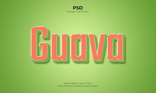 Guava Editable 3d Text Effect