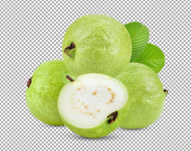 Guava fruit isolated on alpha layer