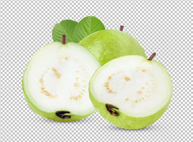 Guava fruit isolated on alpha layer