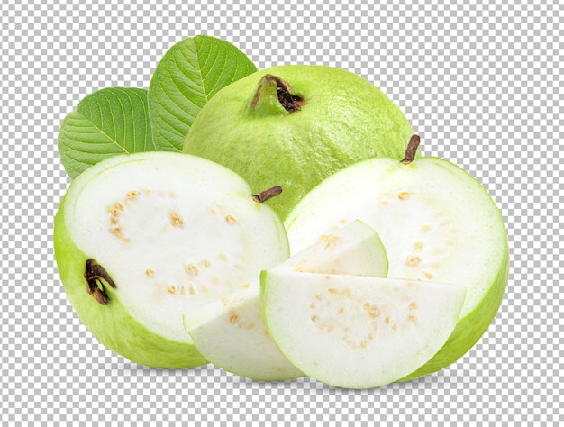 Guava fruit isolated on alpha layer