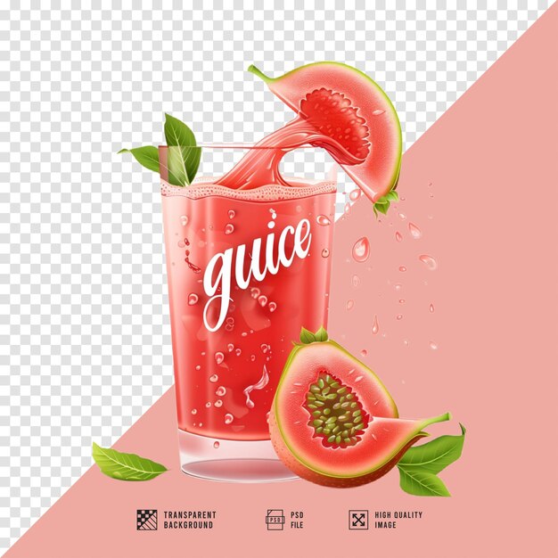 PSD guava juice without background hd quality