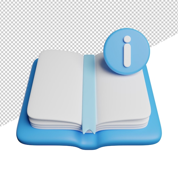 Guidance Books Navigation front view 3d rendering icon illustration on transparent background