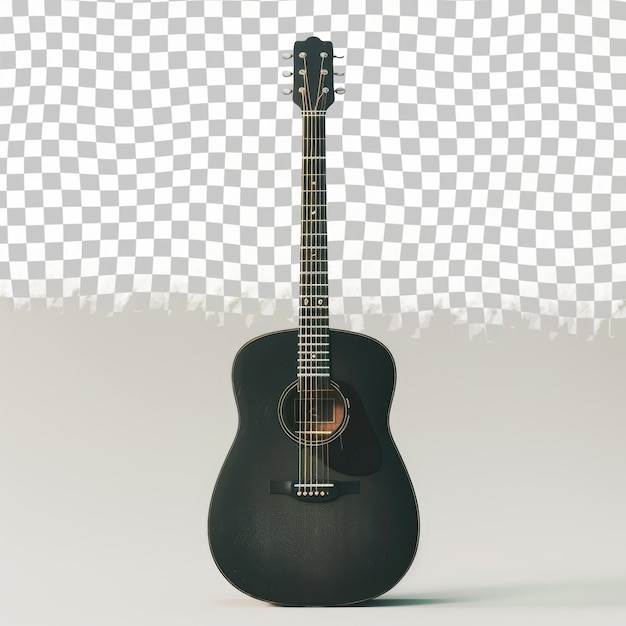 PSD a guitar is laying on a table with a white background