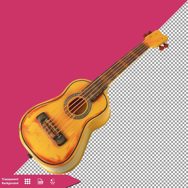 a guitar is shown with a pink background