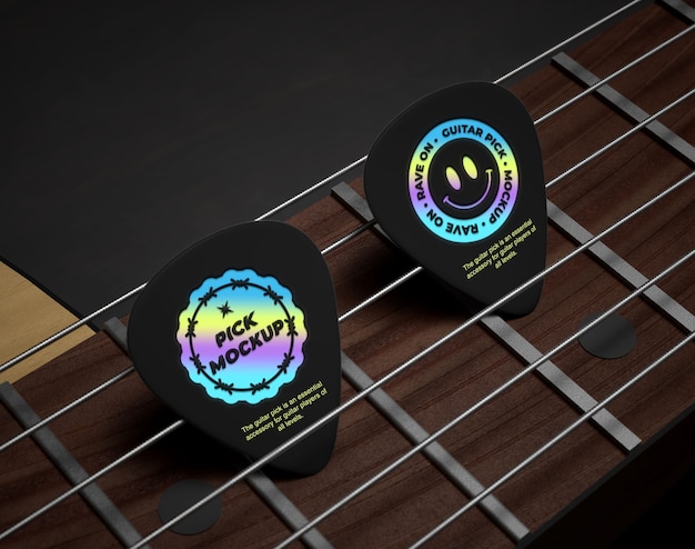 Guitar pick  logo effect mockup