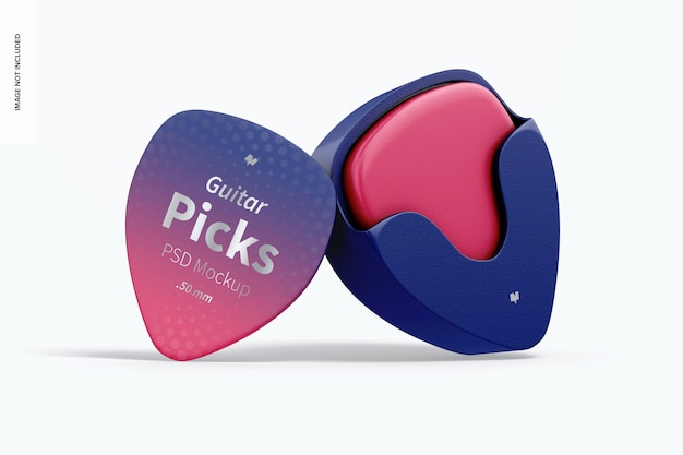 Guitar Picks Mockup, Leaned