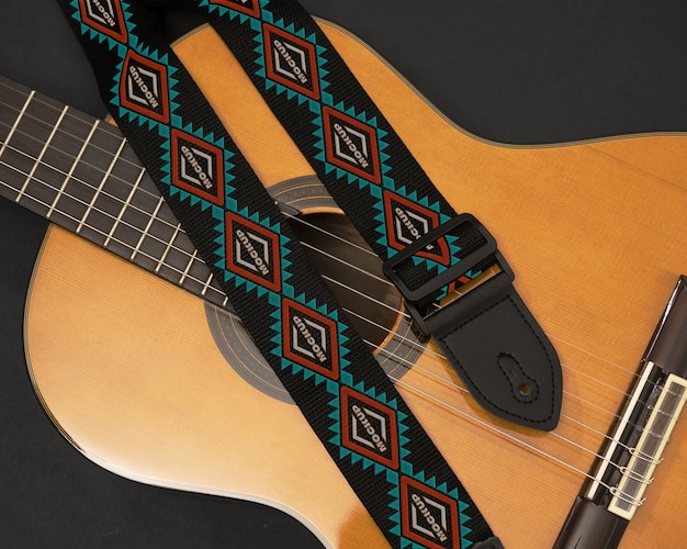 Guitar strap mockup design