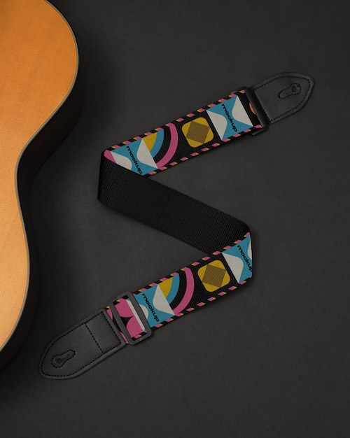 Guitar strap mockup design