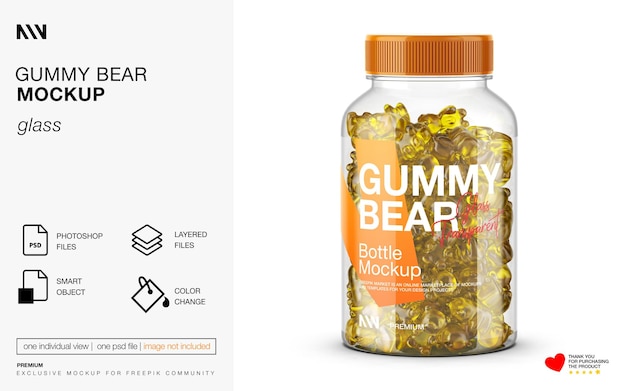 PSD gummy bear mockup