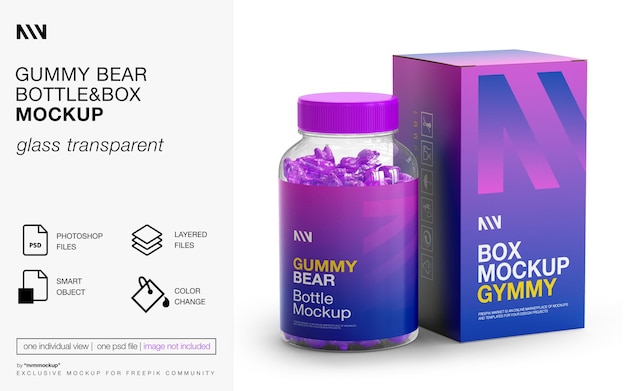 PSD gummy bear mockup