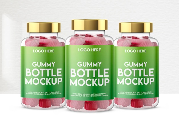 PSD gummy bottle mockup design