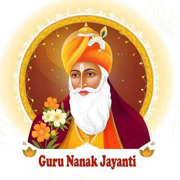 PSD guru nanak jayanti festival celebration social media post banner template