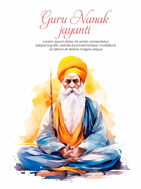 Guru Nanak jayanti festival of sikh background banner design