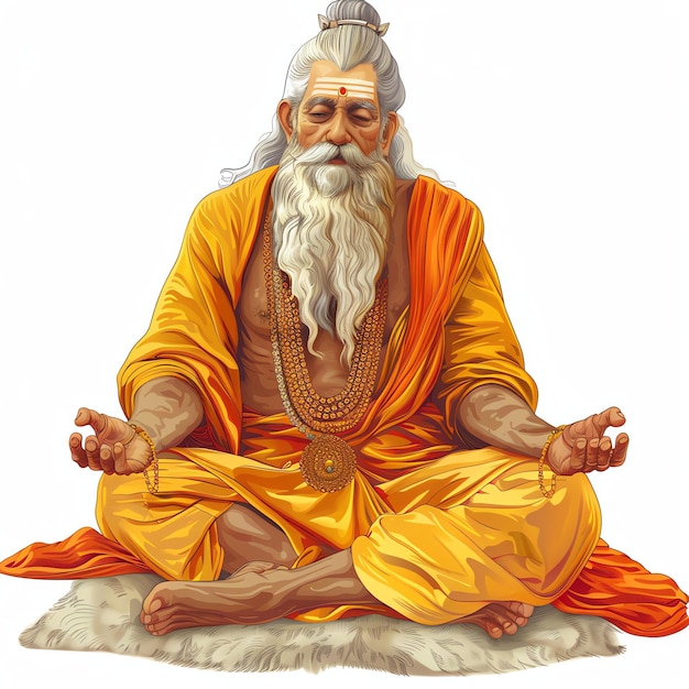 PSD guru purnima a day of honoring and expressing gratitude indian illustration realistic