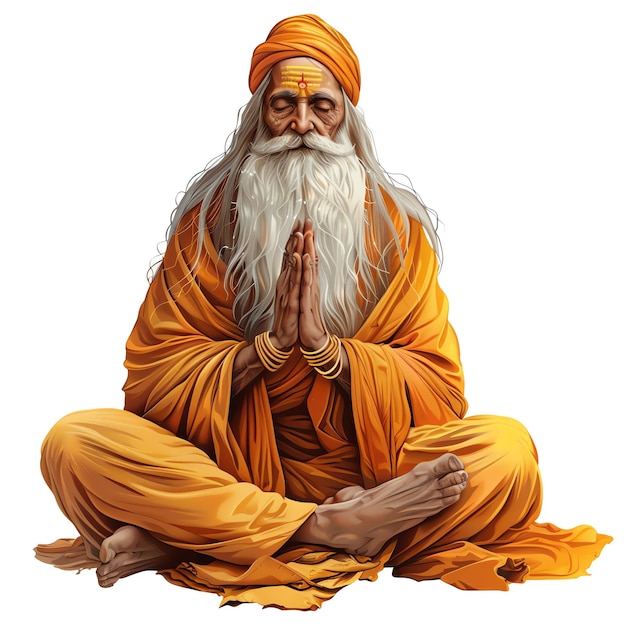 PSD guru purnima indian illustration realistic