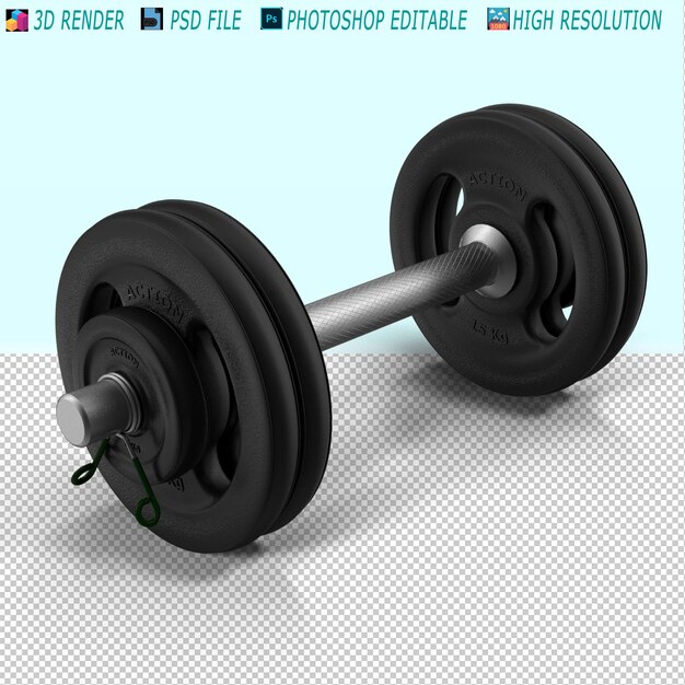 PSD gym barbells 3d psd file