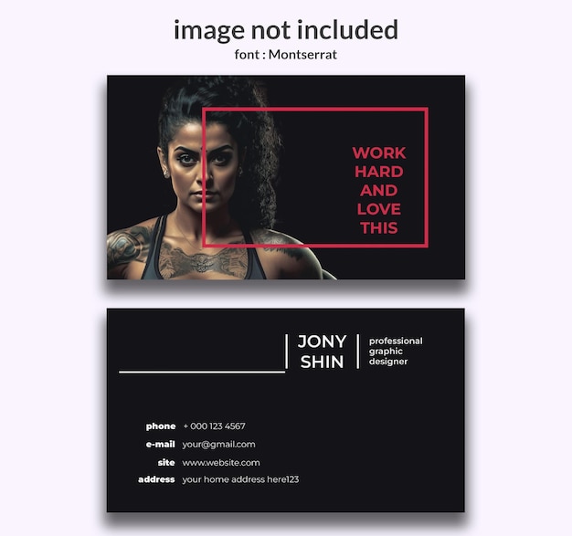 PSD gym business card