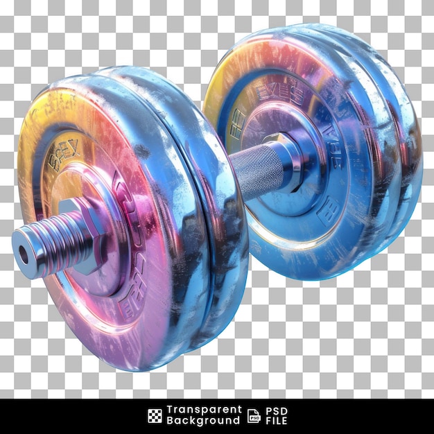 PSD gym dumbbell on transparent background