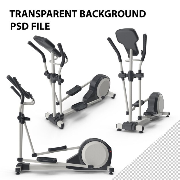 PSD gym elliptical bike white png