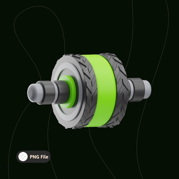 PSD gym equipment roller 3d illustration