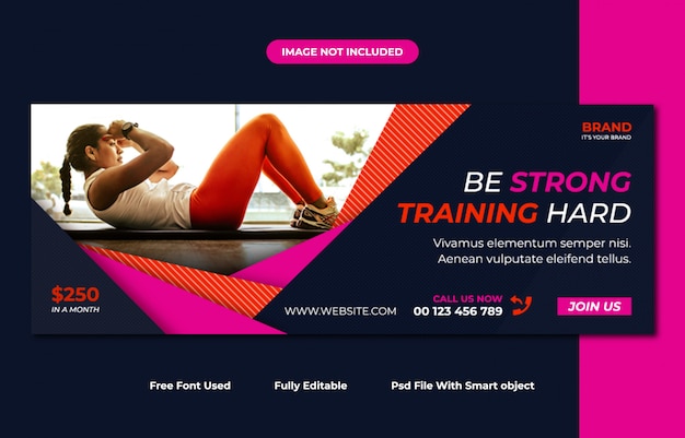 Gym fitness facebook cover template