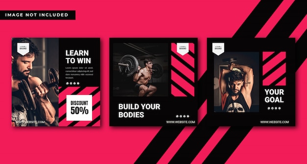 Gym and fitness Instagram post template