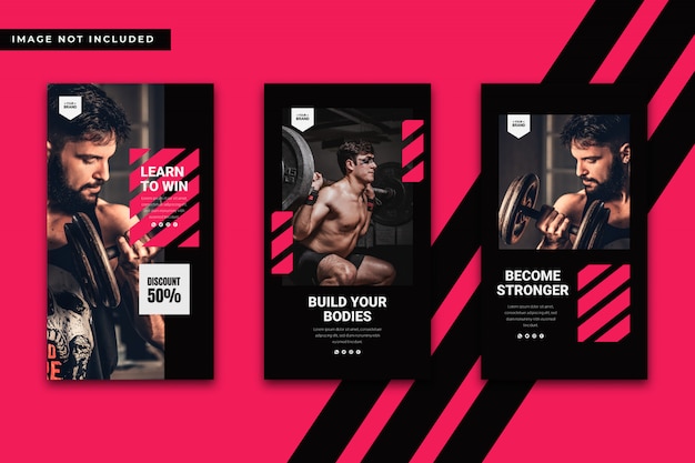 Gym and fitness Instagram stories template