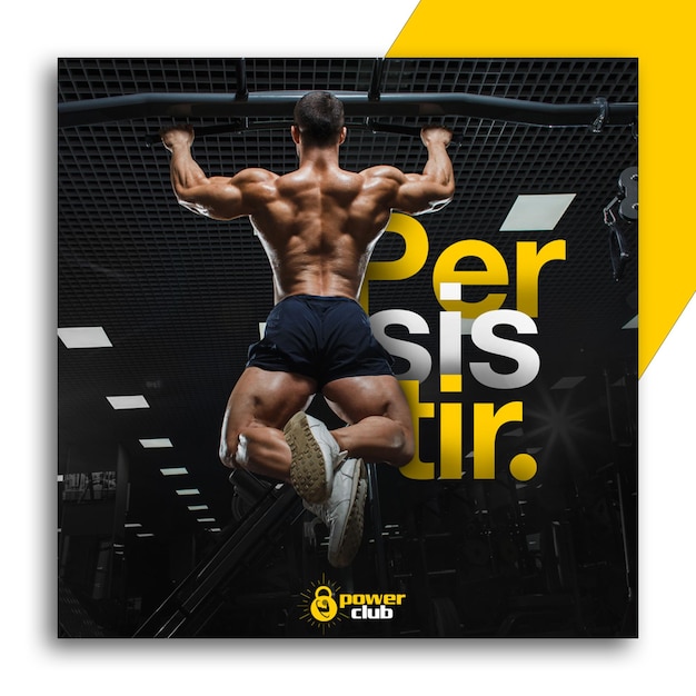 PSD gym and fitness social media banner or instagram post template