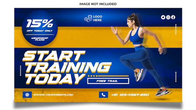 Gym and fitness social media banner