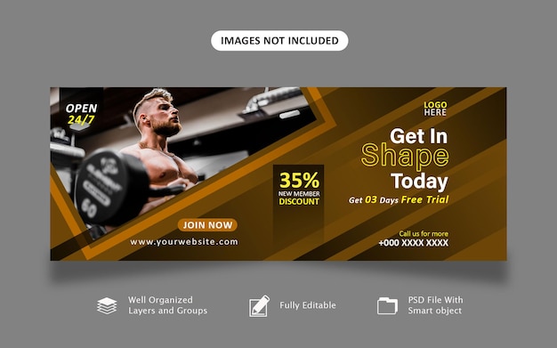 Gym and Fitness social media cover banner template