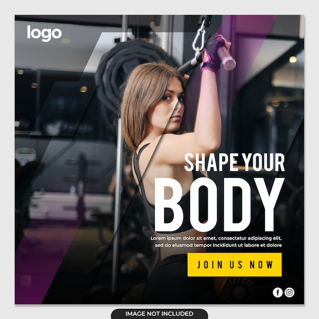 Gym and fitness social media post and instagram template