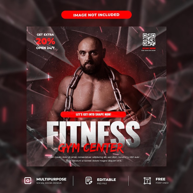 Gym Fitness social media post template