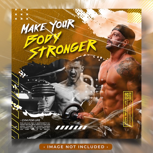 Gym fitness social media post template