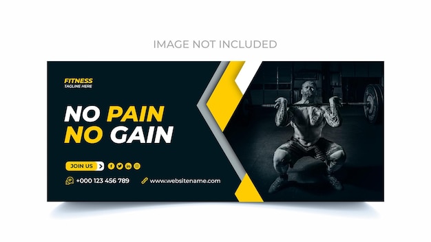 Gym fitness web banner or social media cover template