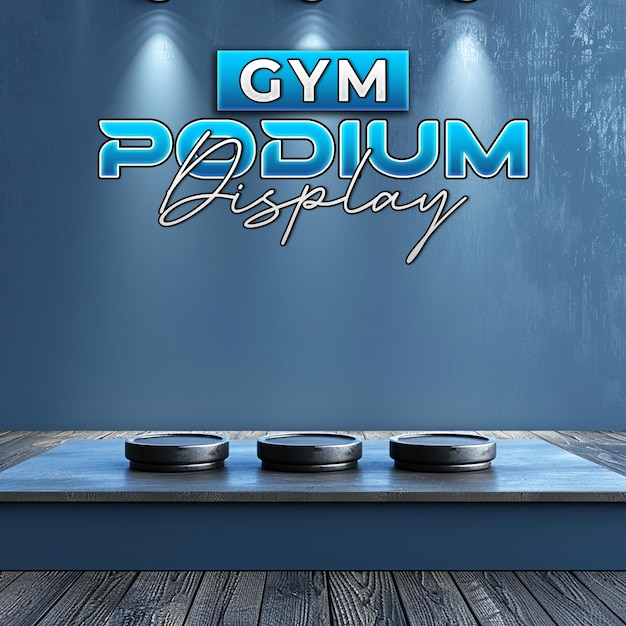 PSD gym product podium display for post background