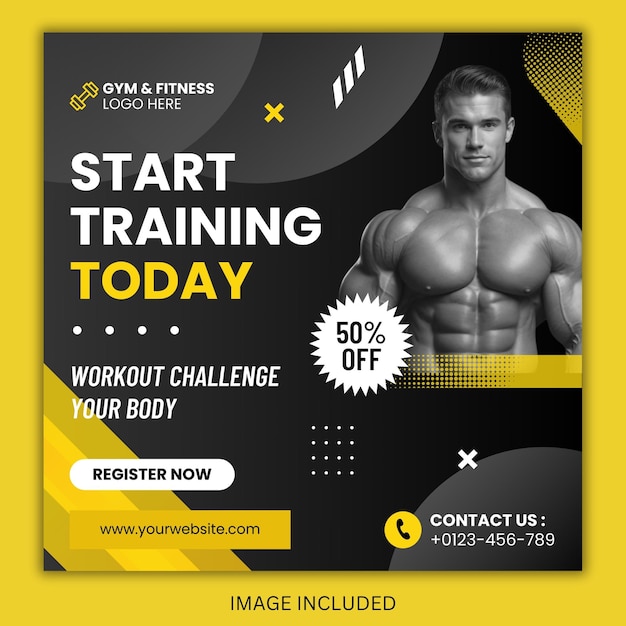 Gym Social Media Post Template