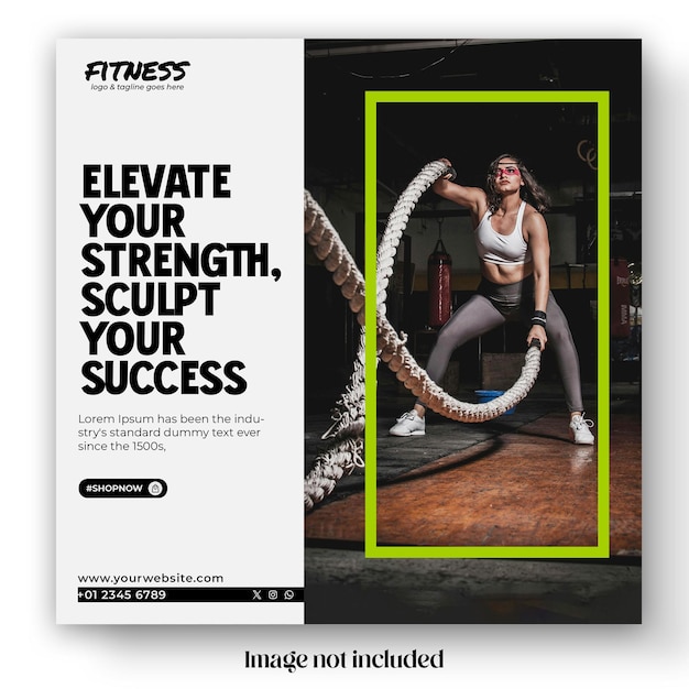 Gym social media post template