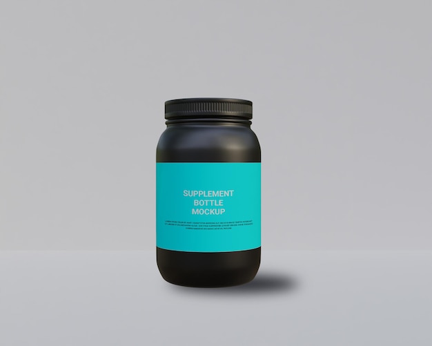 Gym supplement bottle mockup