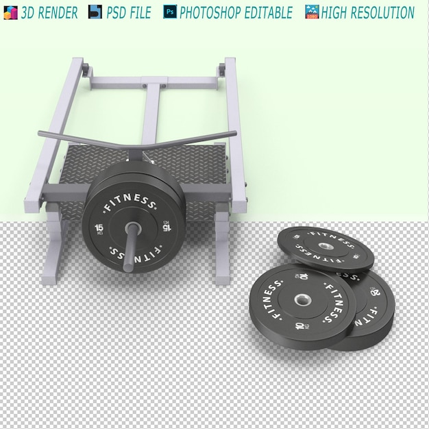 PSD gym t bar 3d psd file