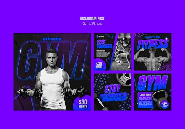 PSD gym  template design