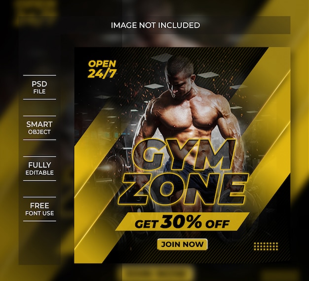 Gym zone flyer social media post template