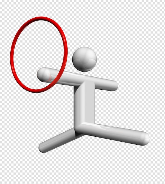 Gymnastics Rhythmic 3D symbol