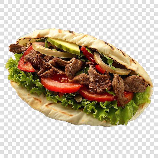 A gyro sandwich filled with savory meat and vegetables mediterranean food life style Authentic livin